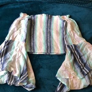 Cropped smocked body top